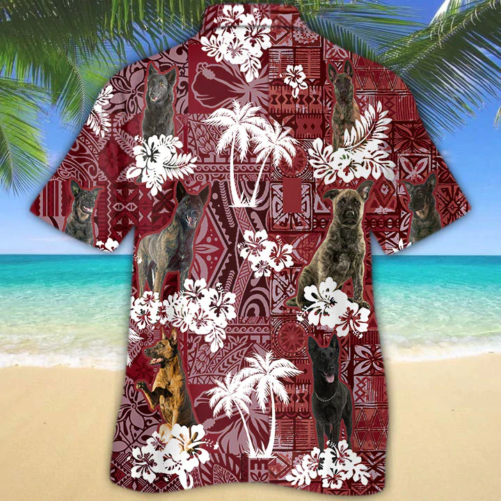 Dutch Shepherd Red Trendy Hawaiian Shirt, Gift For Dog Lover Shirts, Animal Summer Shirts, Trendy Hawaiian Shirt Men