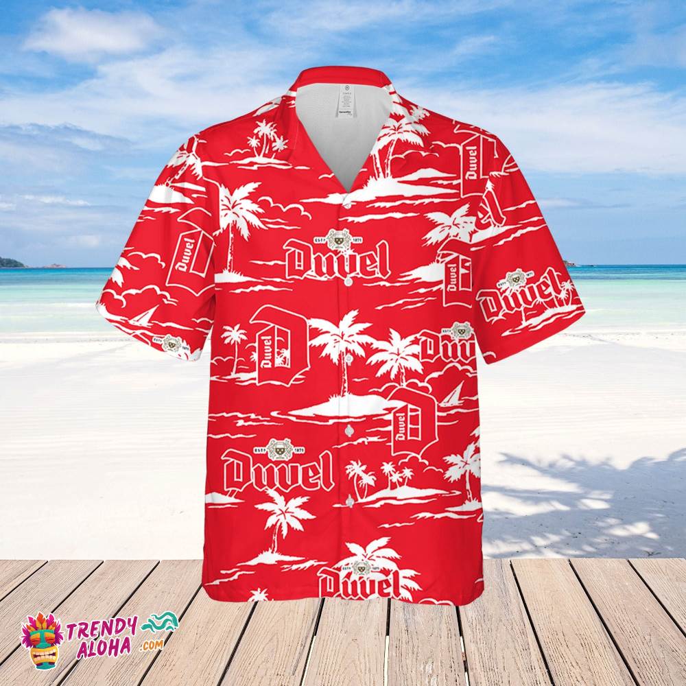 Duvel Beer Hawaiian Beach Pattern Shirt, Hawaii Beer Shirt, Duvel Beer Hawaiian Summer Shirt, Duvel Beer Aloha Shirt