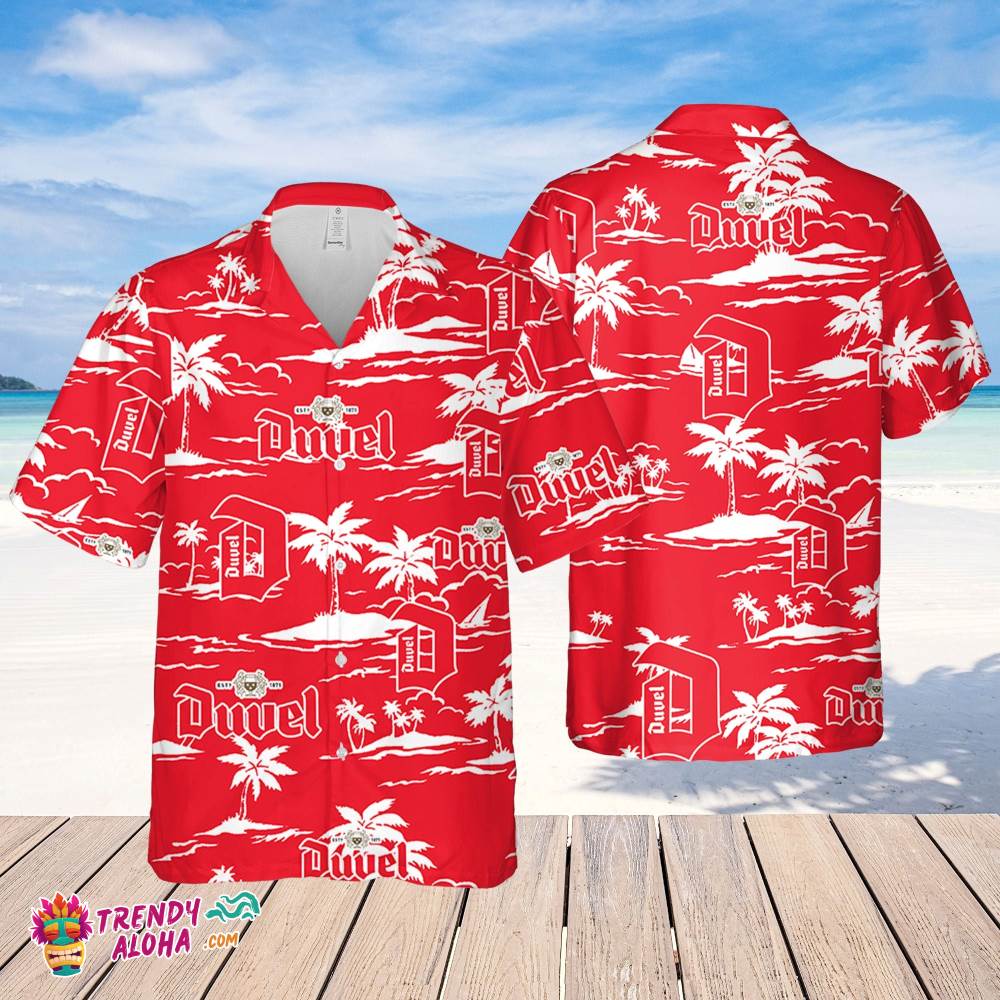 Duvel Beer Hawaiian Beach Pattern Shirt, Hawaii Beer Shirt, Duvel Beer Hawaiian Summer Shirt, Duvel Beer Aloha Shirt