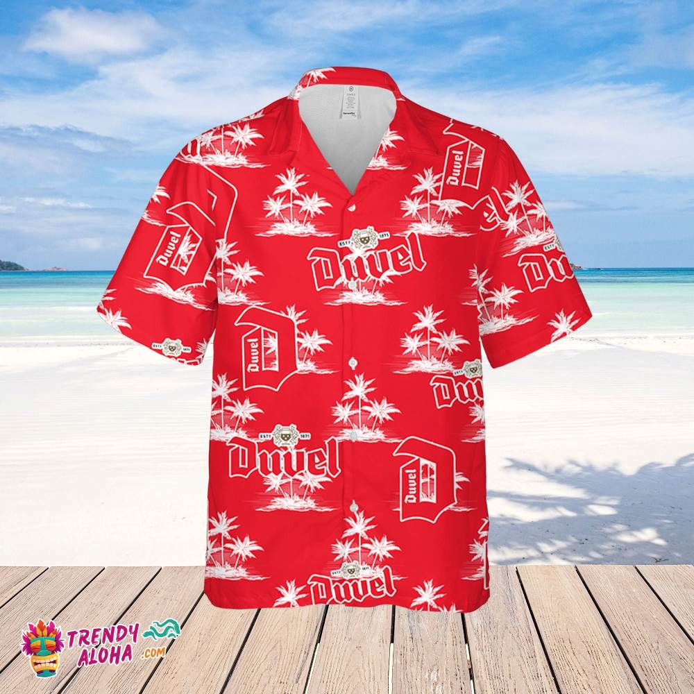 Duvel Beer Hawaiian Coconut Island Pattern Hawaiian Beer Lover Shirt, Classic Flowers Beer Aloha Shirt