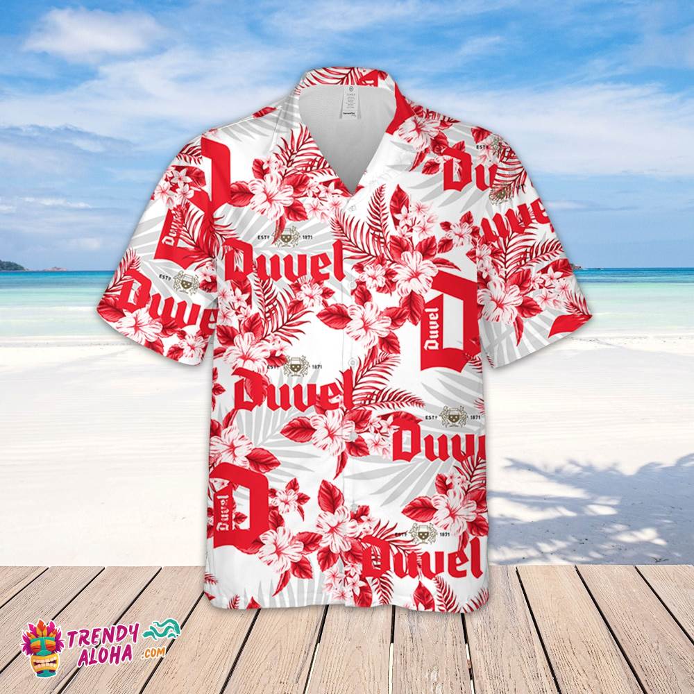 Duvel Beer Hawaiian Flowers Pattern Shirt, Hawaiian Beer Lover Shirt, Classic Flowers Beer Aloha Shirt