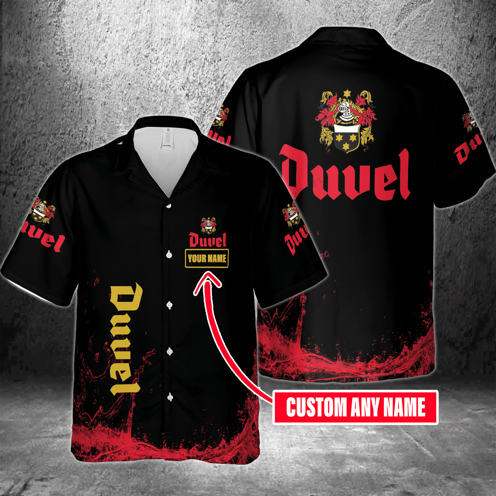 Duvel Sunset Elegance Custom Name Hawaiian Top