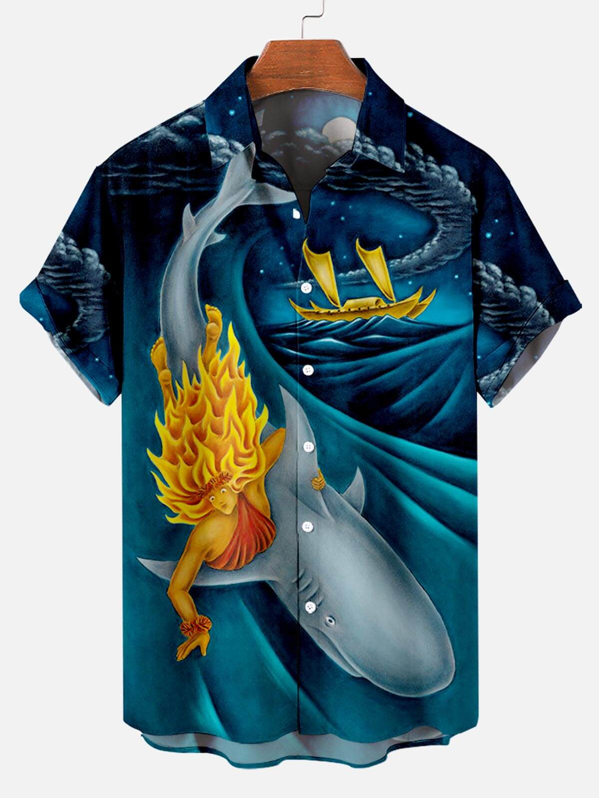 Dynamic Shark Artistry Hawaiian Shirt – Shark Surfing Pattern Men’s Hawaiian Short Sleeve Edition Dynamic Shark Artistry Hawaiian Shirt – Shark Surfing Pattern Men’s Hawaiian Short Sleeve Edition