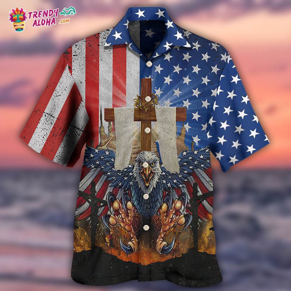 Eagle America One Nation Under God Hawaiian Shirt – Trendy Aloha