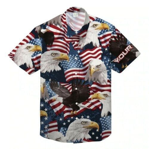 Eagle American Flag Independence Day Patriotic Trendy Hawaiian Shirt, Men’s Trendy Hawaiian Shirt