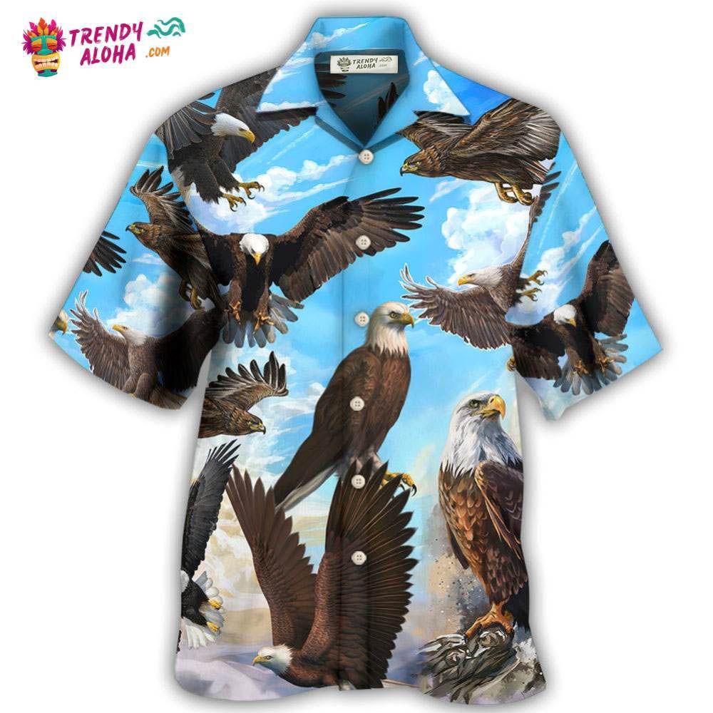 Eagle Flying In The Blue Sky Hawaiian Shirt – Trendy Aloha Eagle Flying In The Blue Sky Hawaiian Shirt – Trendy Aloha