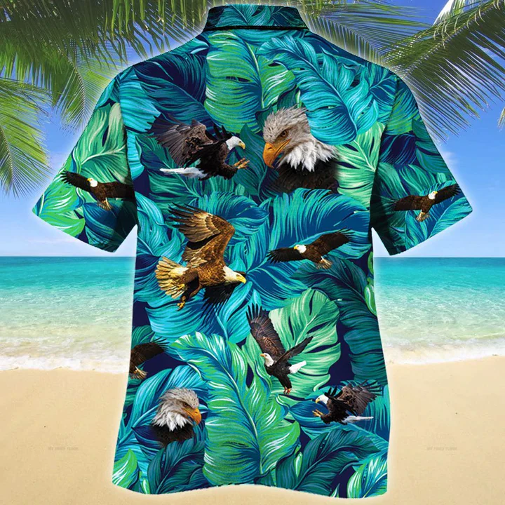 Eagle Lovers Gift Trendy Hawaiian Shirt, Eagle Aloha Shirt, Summer Short Sleeve Hawaiian Aloha Shirt For Men, Women