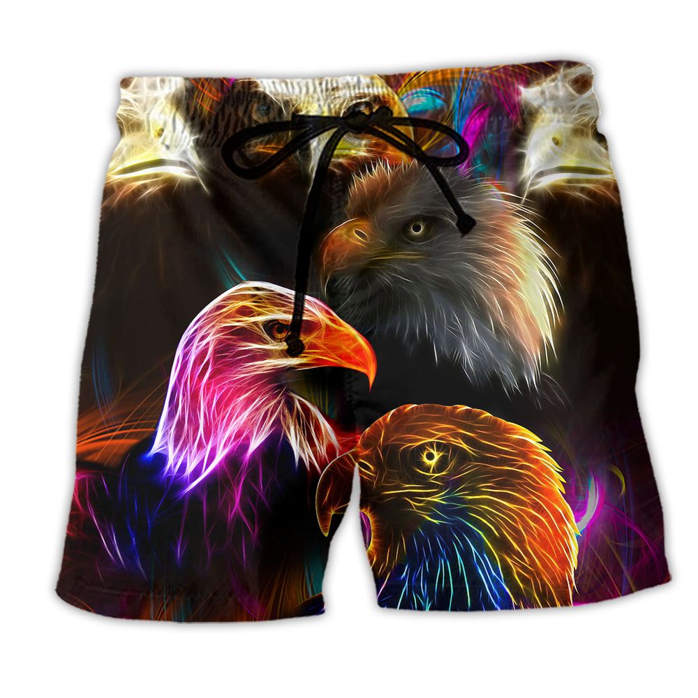 Eagle Mix Neon Cool Style Trendy Aloha Hawaiian Beach Shorts Eagle Mix Neon Cool Style Trendy Aloha Hawaiian Beach Shorts