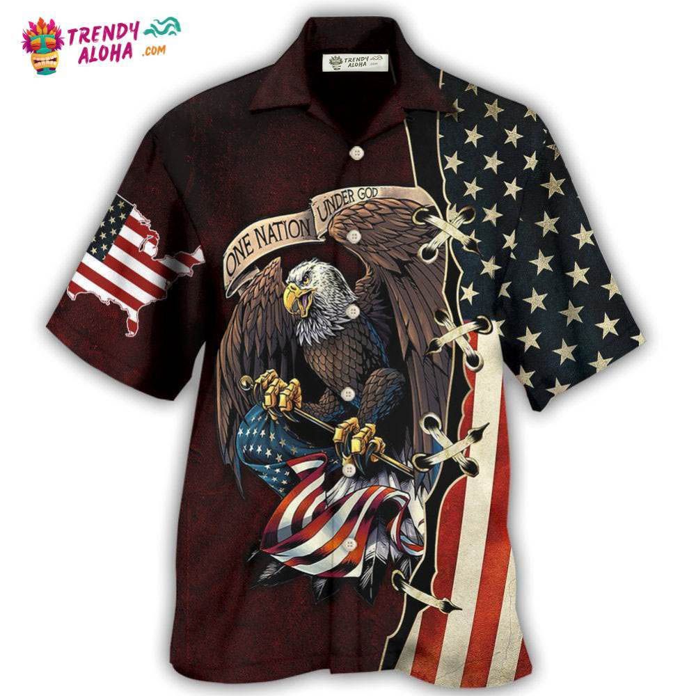 Eagle One Nation Under God Hawaiian Shirt – Trendy Aloha Eagle One Nation Under God Hawaiian Shirt – Trendy Aloha