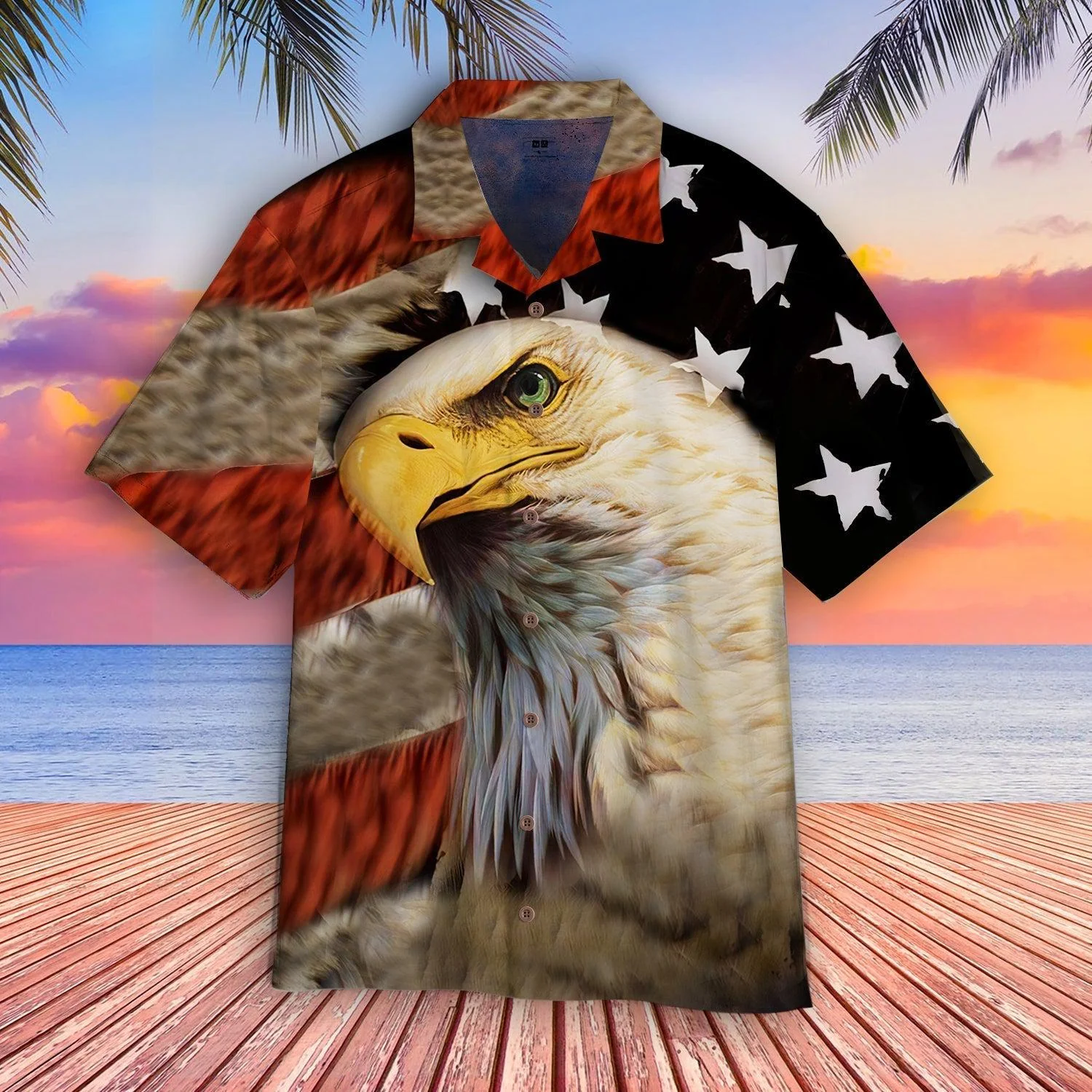 Eagle Patriot American Flag Trendy Hawaiian Shirt