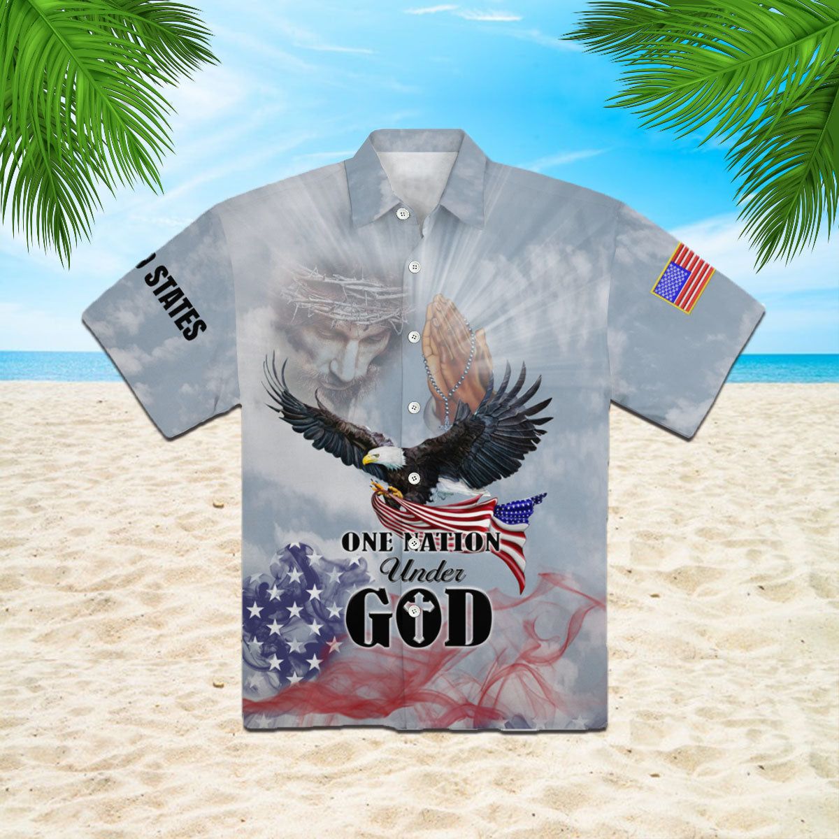 Eagle Patriot One Nation Under God Christian Jesus Aloha Hawaiian Shirts For Men And Women | Eagle Patriot One Nation Under God Christian Jesus Aloha Hawaiian Shirts For Men And Women |