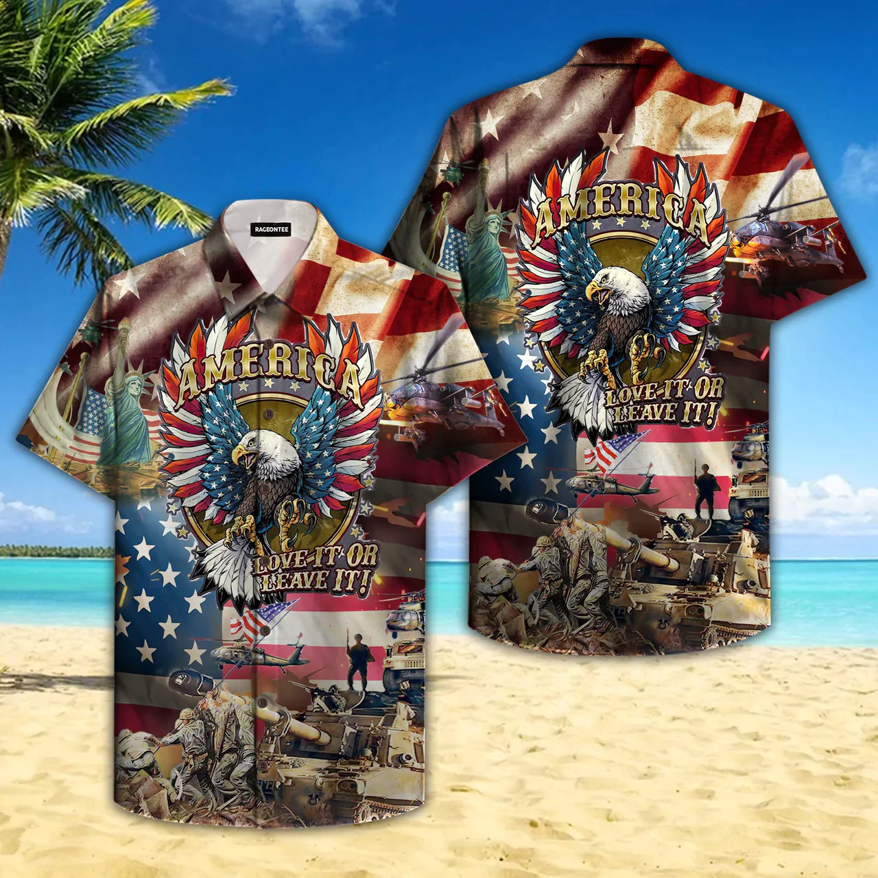 Eagle Patriotic God Bless America Trendy Hawaiian Shirt