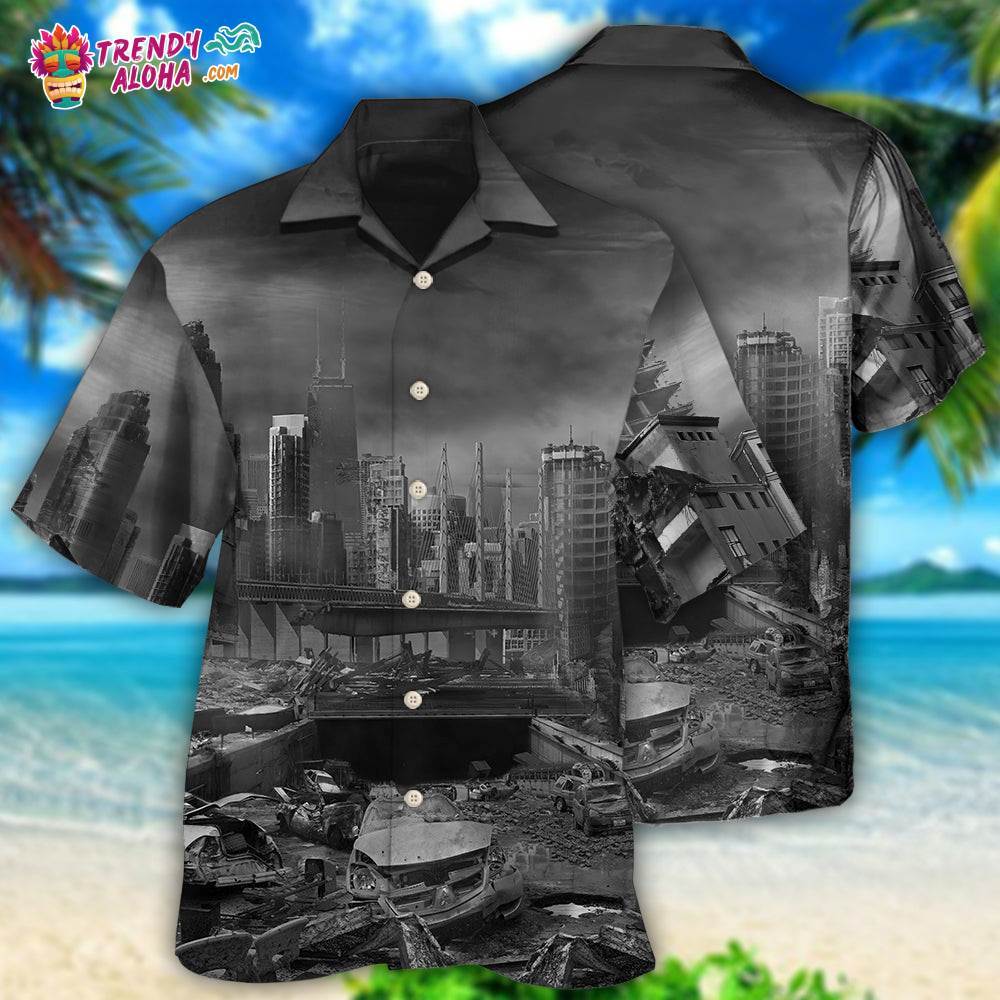 Earthquake I Survived An Earthquake With Dark Style Hawaiian Shirt – Trendy Aloha