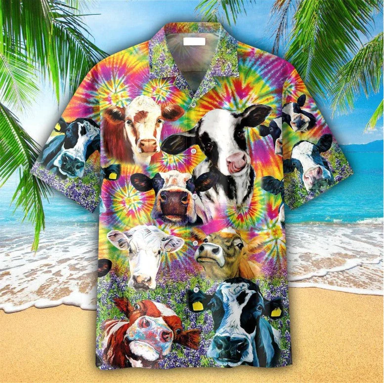 Easily Attracted By Cows Trendy Hawaiian Shirt, Hawaii Shirt Men, Aloha Shirt, Tropical Sleeve Summer