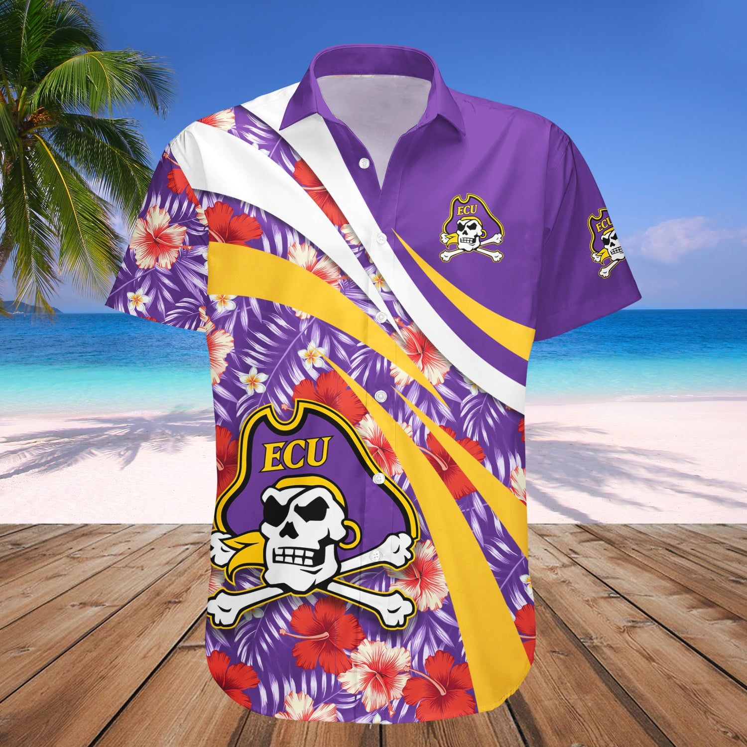 East Carolina Pirates Hawaii Shirt Hibiscus Sport Style – NCAA
