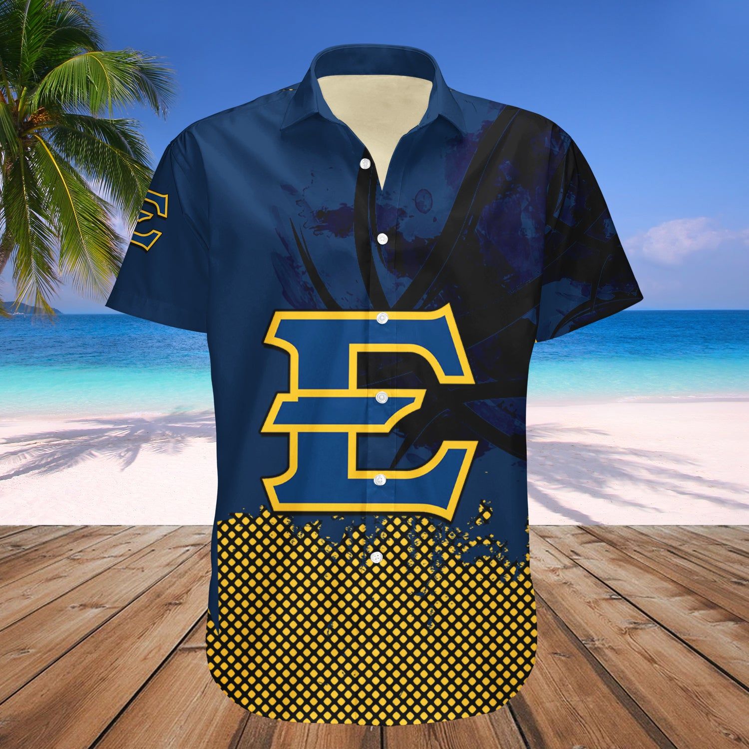 East Tennessee State Buccaneers Hawaii Shirt Basketball Net Grunge Pattern – NCAA