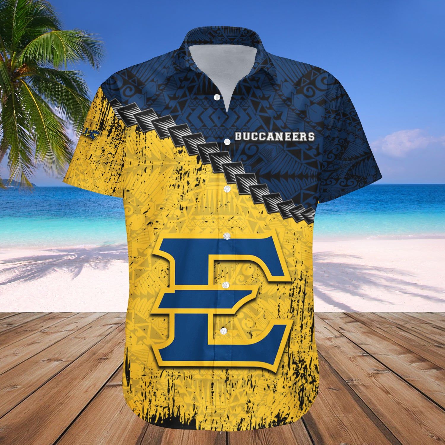 East Tennessee State Buccaneers Hawaii Shirt Grunge Polynesian Tattoo – NCAA
