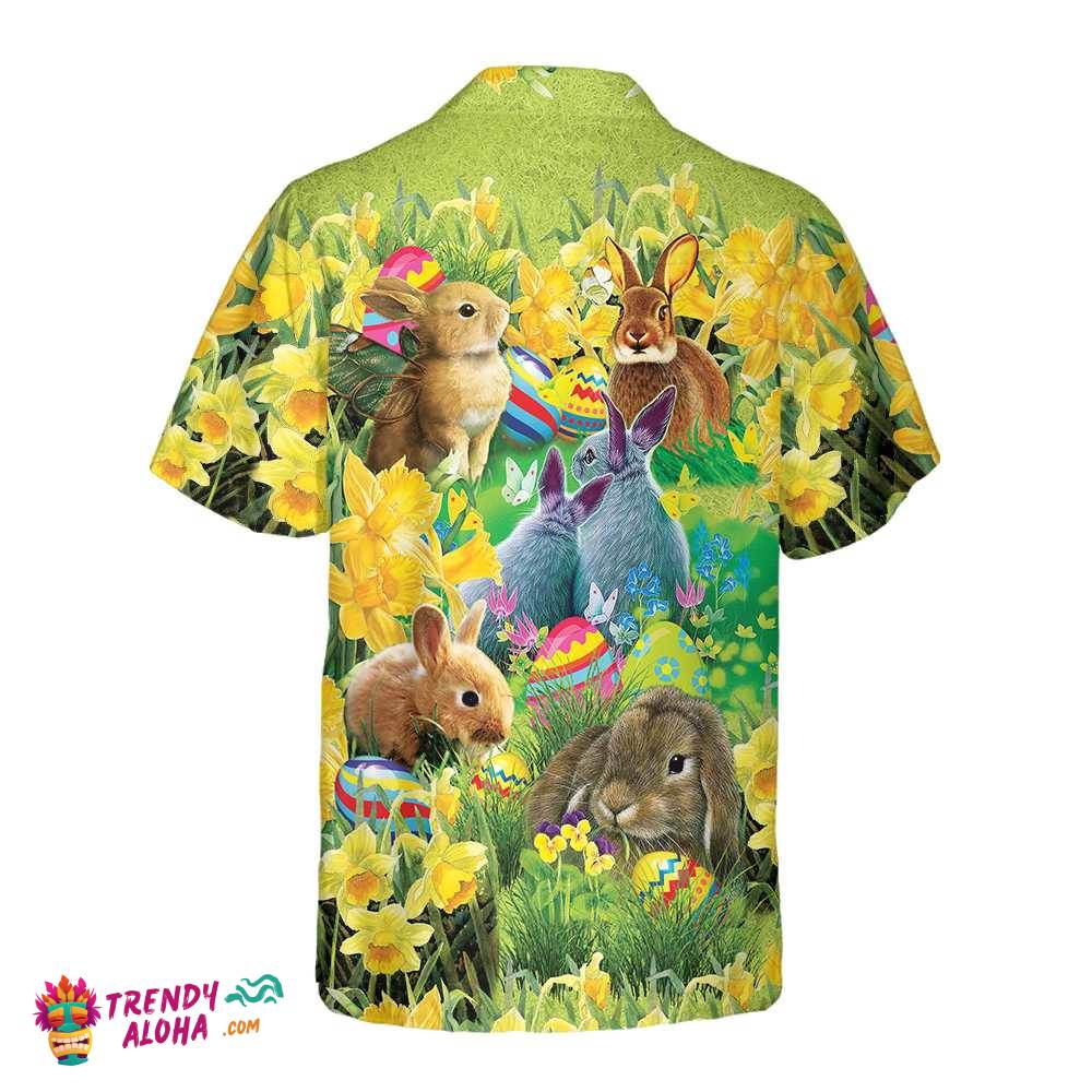 Easter Bunnies Hawaiian Shirt, Button Up Easter Bunny Shirt, Easter Shirt For Men & Women, Cool Easter Gift