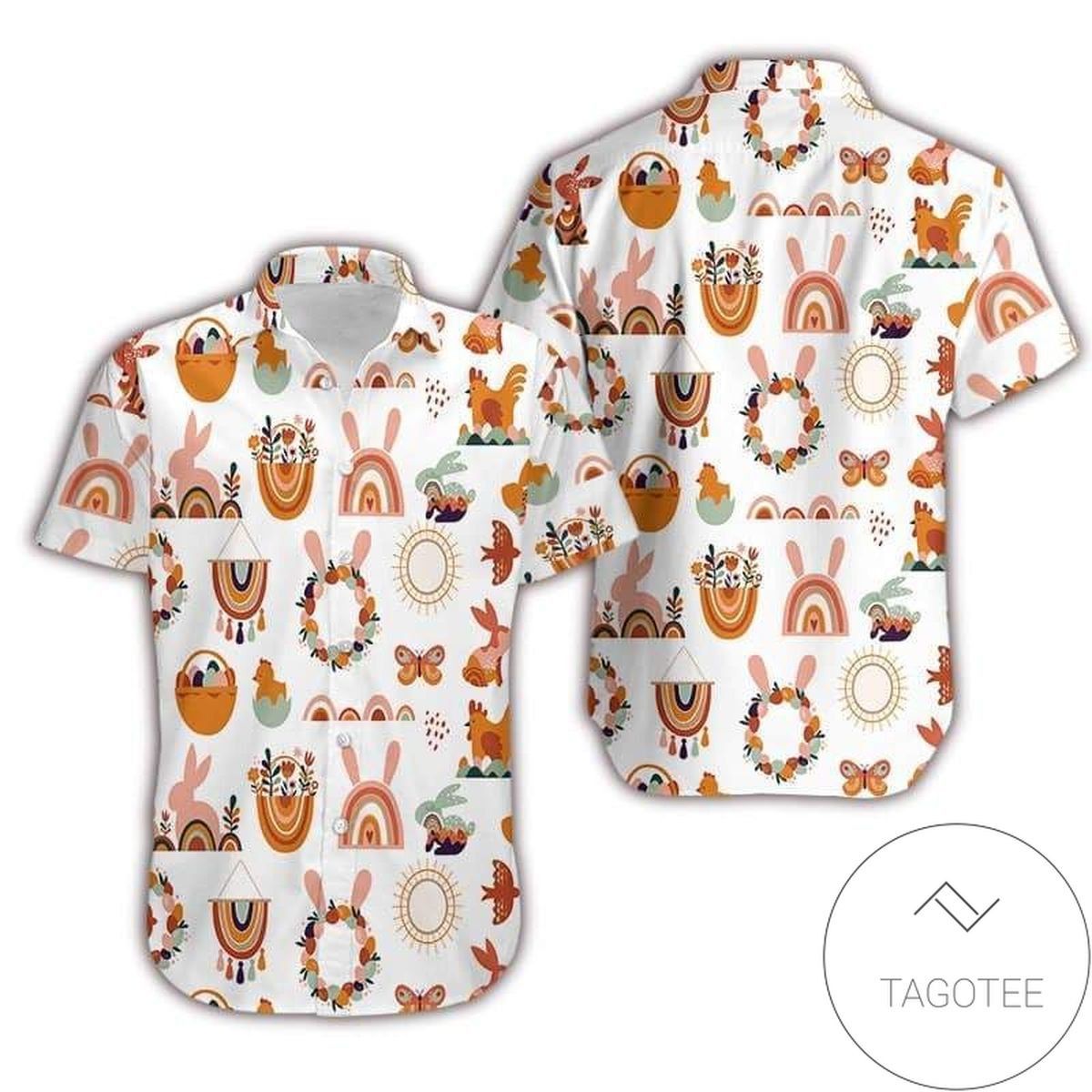 Easter Day Bunny Carrying Egg Custom Color Hawaiian Shirts