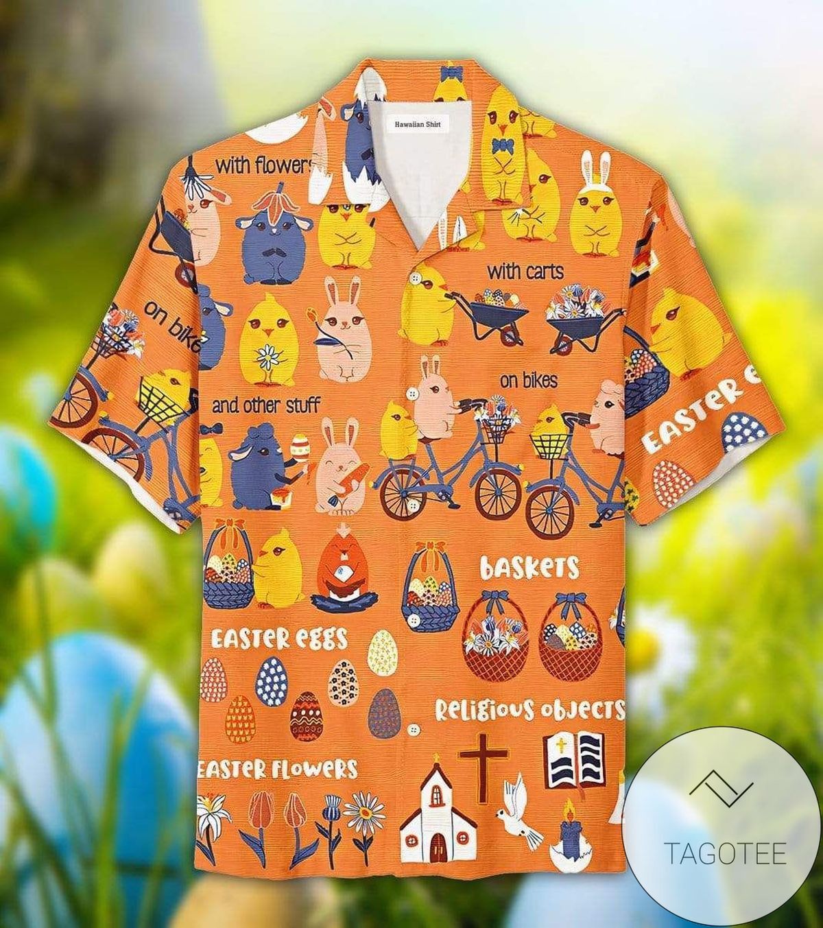 Easter Day Bunny Ride A Bicycle Cute Hawaiian Shirts