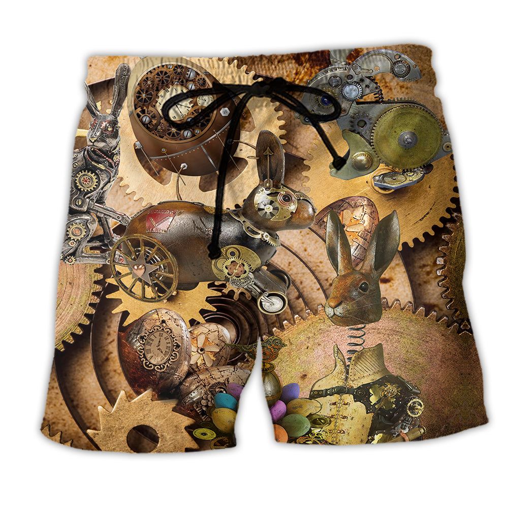 Easter Enjoy With Steampunk Rabbit Trendy Aloha Hawaiian Beach Shorts