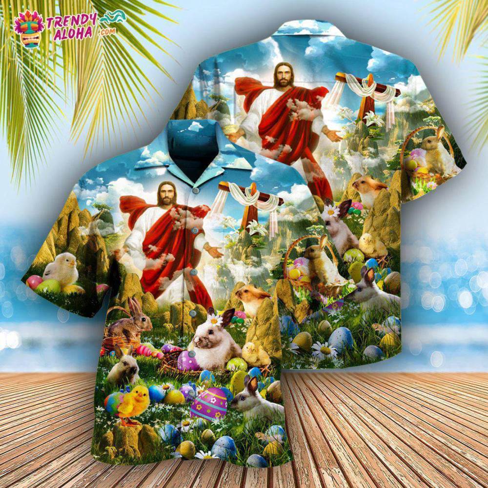 Easter Happy Jesus Is Risen Today Cool Hawaiian Shirt – Trendy Aloha