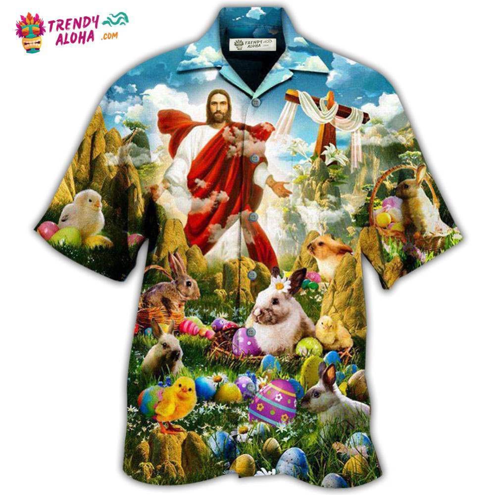 Easter Happy Jesus Is Risen Today Cool Hawaiian Shirt – Trendy Aloha