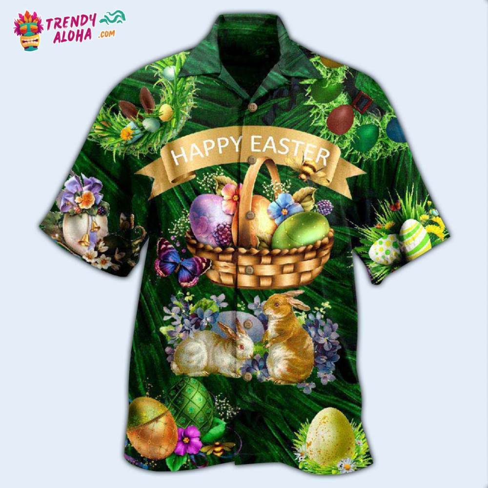 Easter Happy With Bunny Funny Hawaiian Shirt – Trendy Aloha