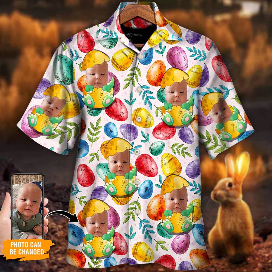 Easter This Is My Easter Shirt Style Watercolor Happy Custom Photo Hawaiian Shirt