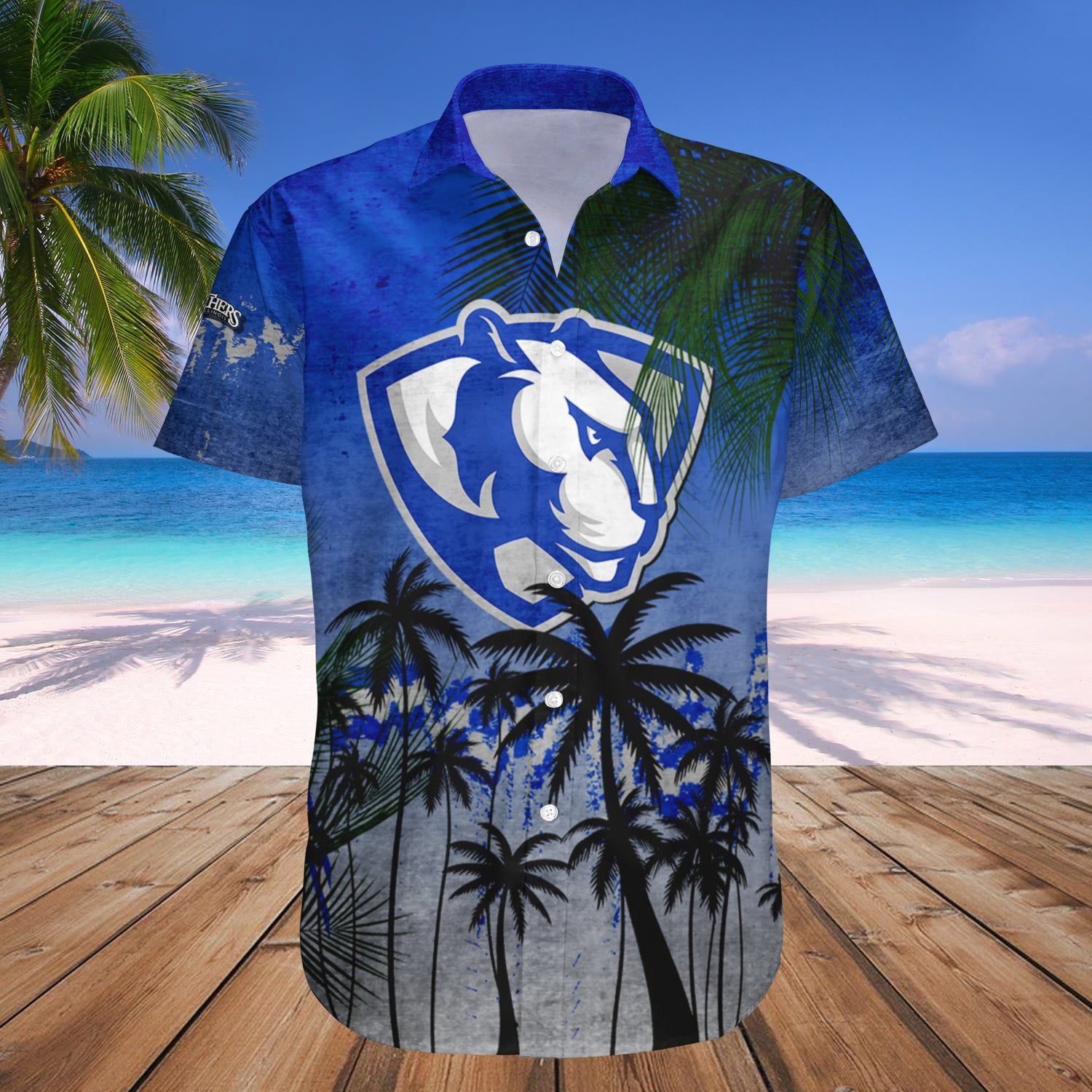 Eastern Illinois Panthers Hawaii Shirt Coconut Tree Tropical Grunge – NCAA
