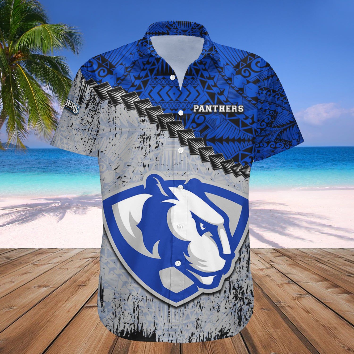 Eastern Illinois Panthers Hawaii Shirt Grunge Polynesian Tattoo – NCAA
