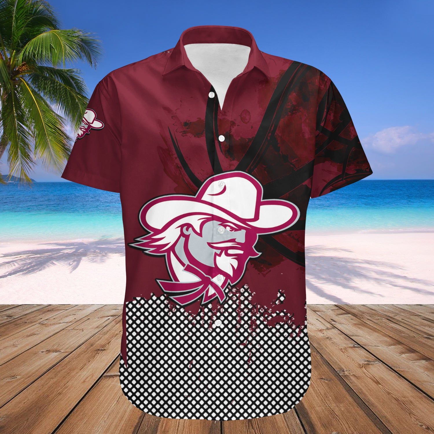Eastern Kentucky Colonels Hawaii Shirt Basketball Net Grunge Pattern – NCAA