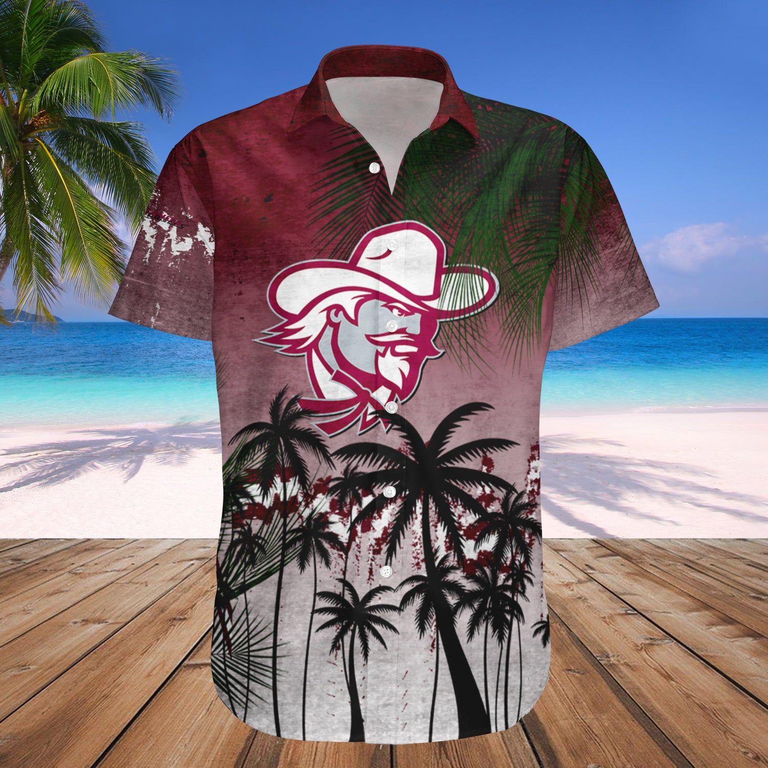 Eastern Kentucky Colonels Hawaii Shirt Coconut Tree Tropical Grunge – NCAA