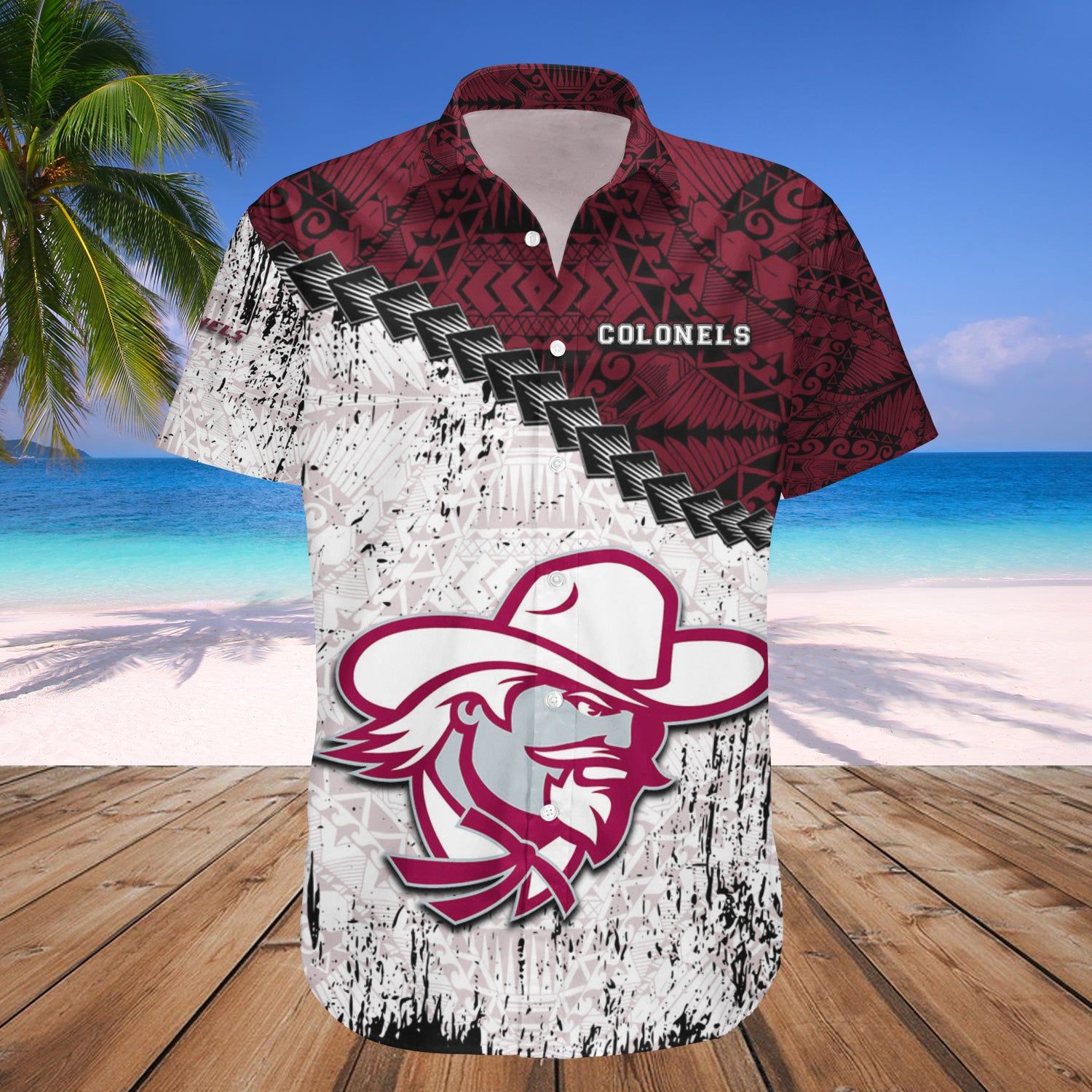 Eastern Kentucky Colonels Hawaii Shirt Grunge Polynesian Tattoo – NCAA
