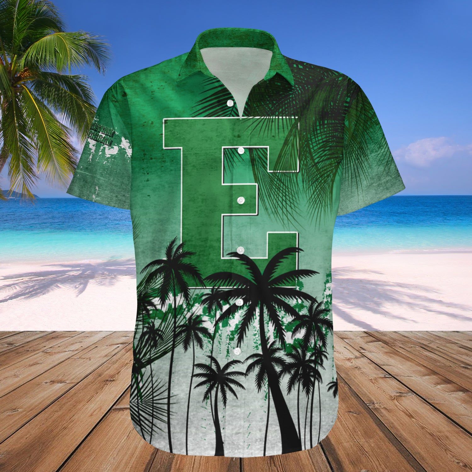Eastern Michigan Eagles Hawaii Shirt Coconut Tree Tropical Grunge – NCAA