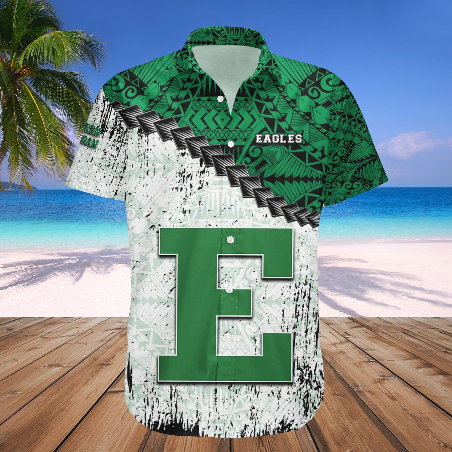 Eastern Michigan Eagles Hawaii Shirt Grunge Polynesian Tattoo – NCAA
