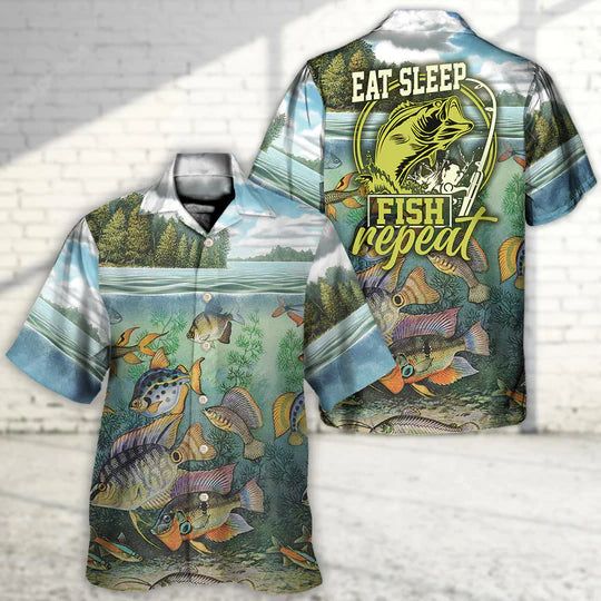 Eat Sleep Fish – Hawaiian Shirt