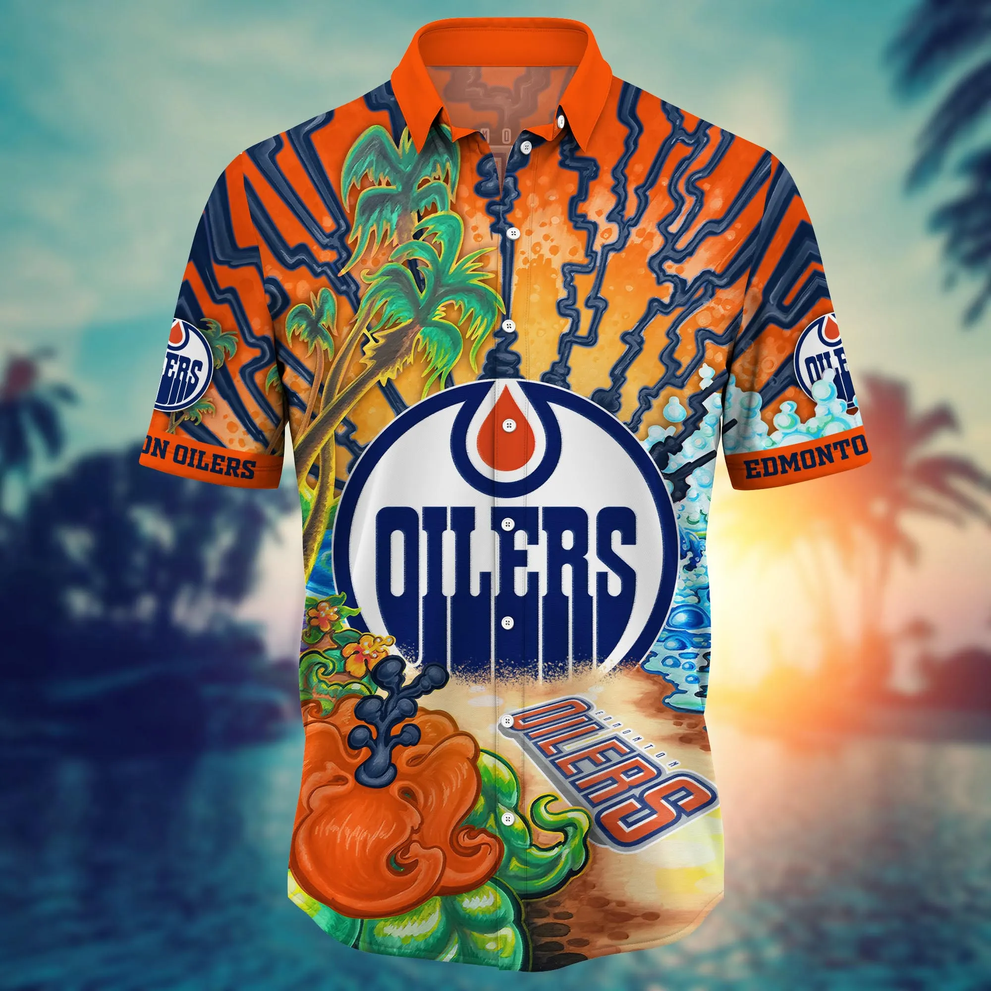 Edmonton Oilers NHL Hawaiian Shirt Air Conditioningtime Aloha Shirt