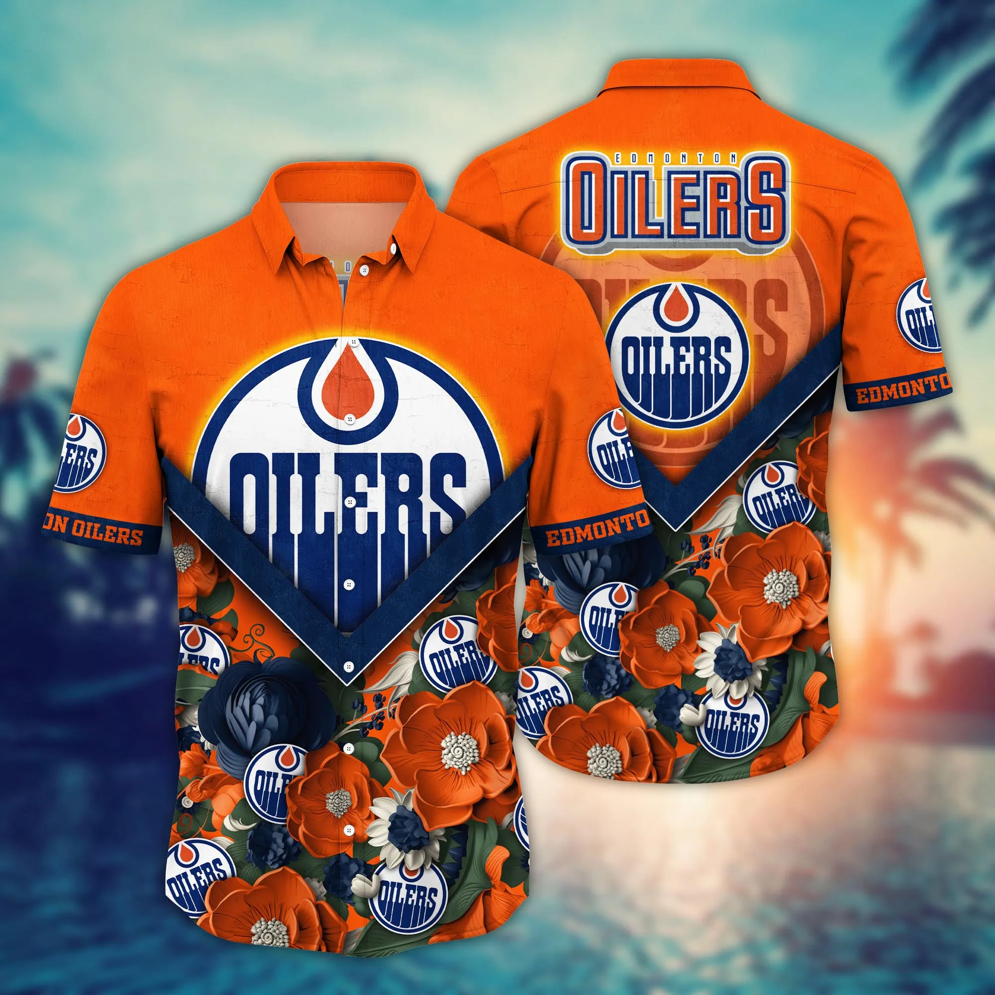 Edmonton Oilers NHL Hawaiian Shirt Custom Midsummer Aloha Shirt Edmonton Oilers NHL Hawaiian Shirt Custom Midsummer Aloha Shirt