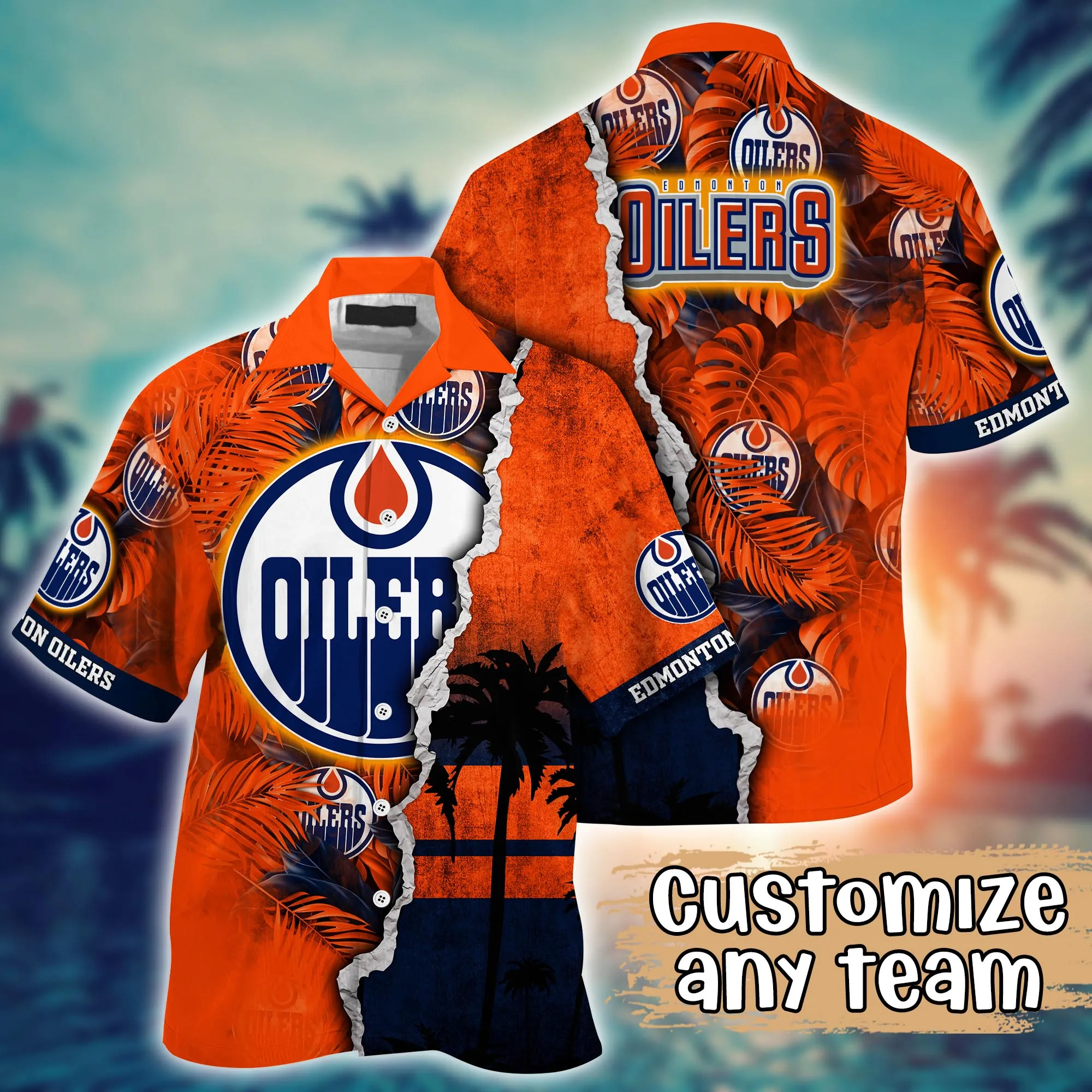 Edmonton Oilers NHL Hawaiian Shirt Custom Tan Lines Aloha Shirt