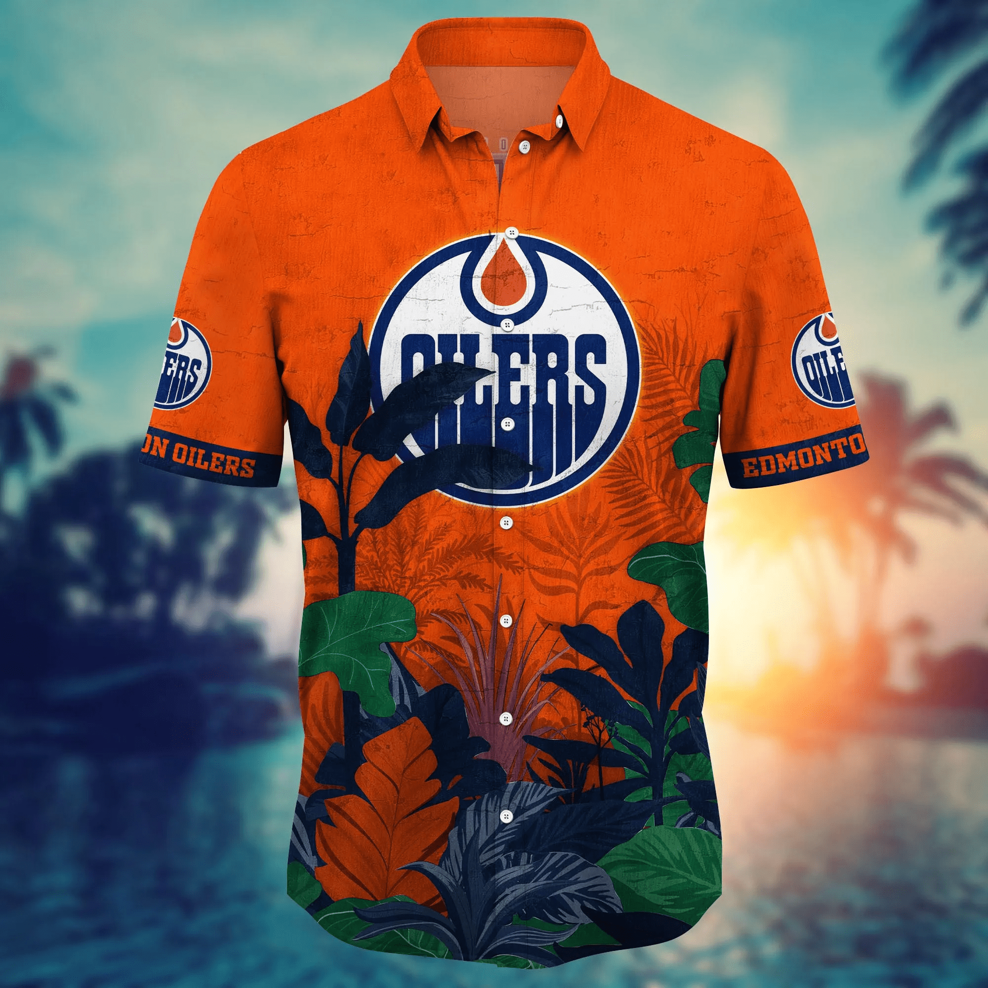 Edmonton Oilers NHL Hawaiian Shirt Fireflies Aloha Shirt