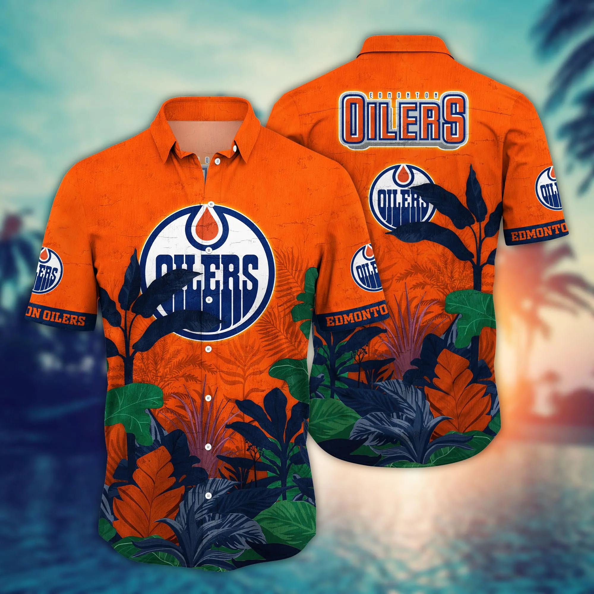 Edmonton Oilers NHL Hawaiian Shirt Fireflies Aloha Shirt