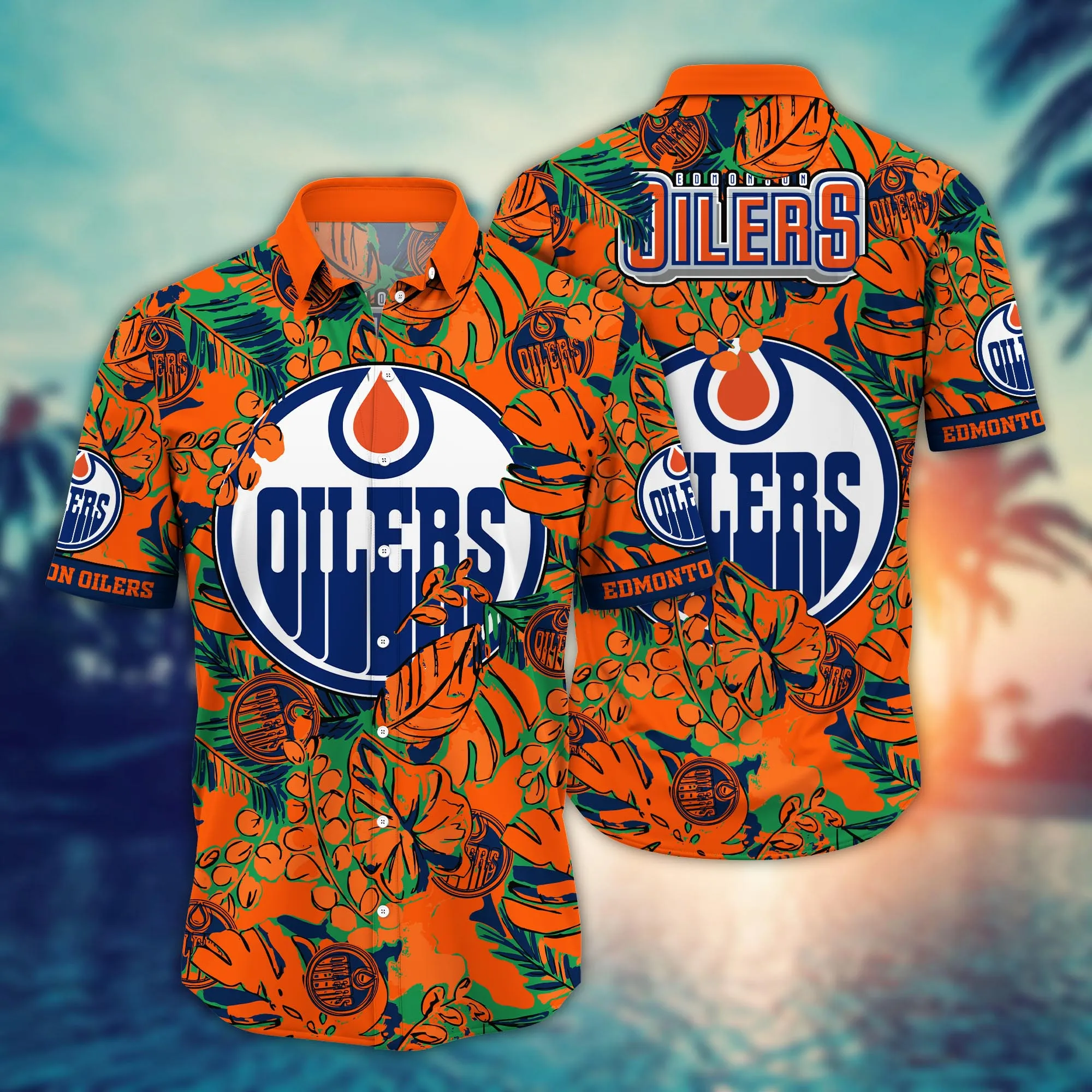 Edmonton Oilers NHL Hawaiian Shirt Hot Sands Aloha Shirt