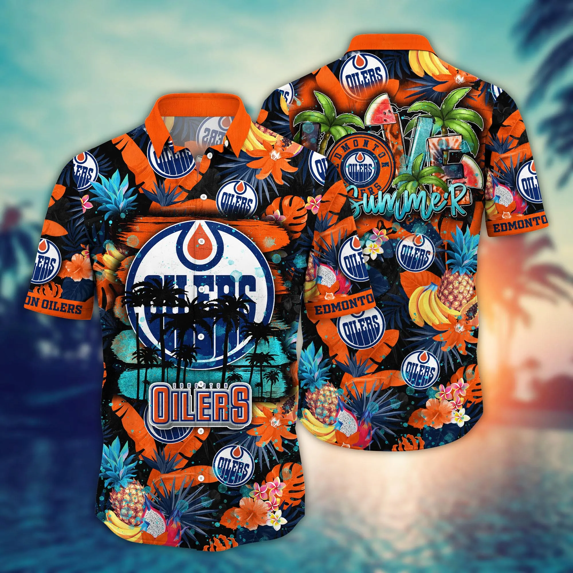 Edmonton Oilers NHL Hawaiian Shirt Sandcastlestime Aloha Shirt Edmonton Oilers NHL Hawaiian Shirt Sandcastlestime Aloha Shirt
