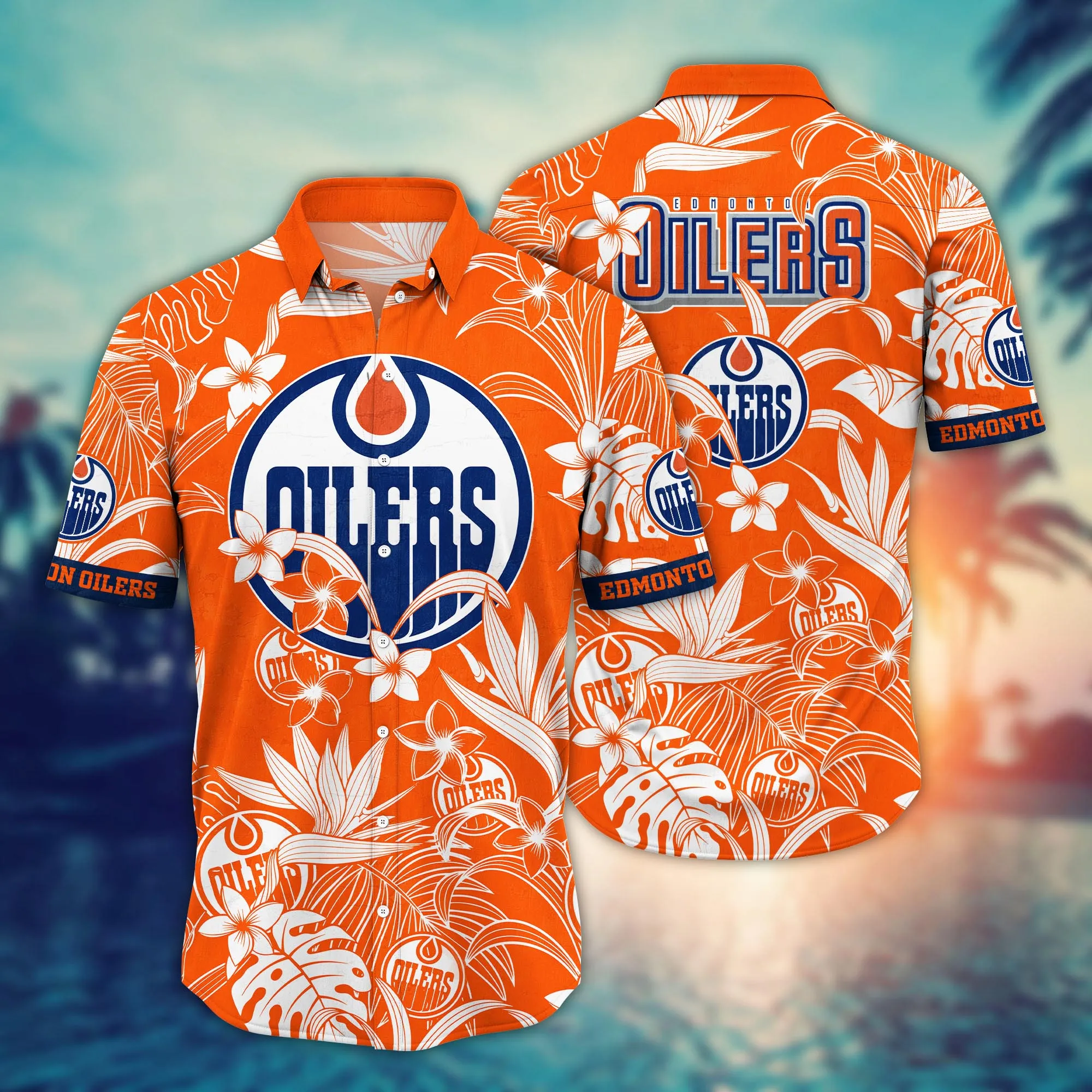 Edmonton Oilers NHL Hawaiian Shirt Summertime Aloha Shirt Edmonton Oilers NHL Hawaiian Shirt Summertime Aloha Shirt