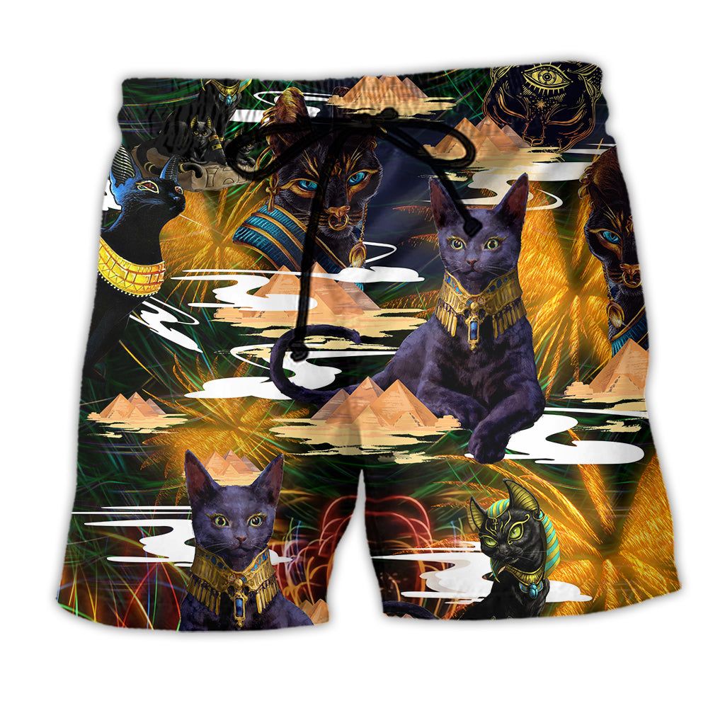 Egypt Awesome Egyptain Cat Cool Style Trendy Aloha Hawaiian Beach Shorts