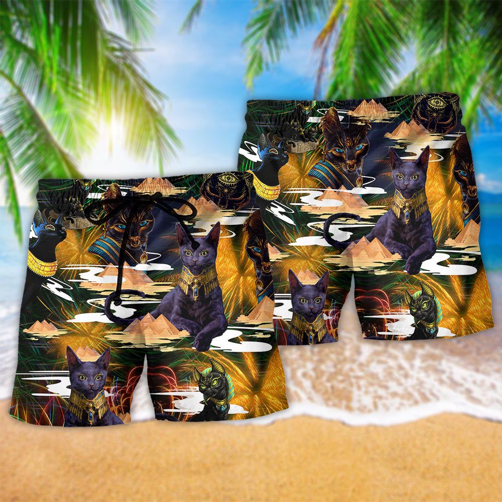 Egypt Awesome Egyptain Cat Cool Style Trendy Aloha Hawaiian Beach Shorts