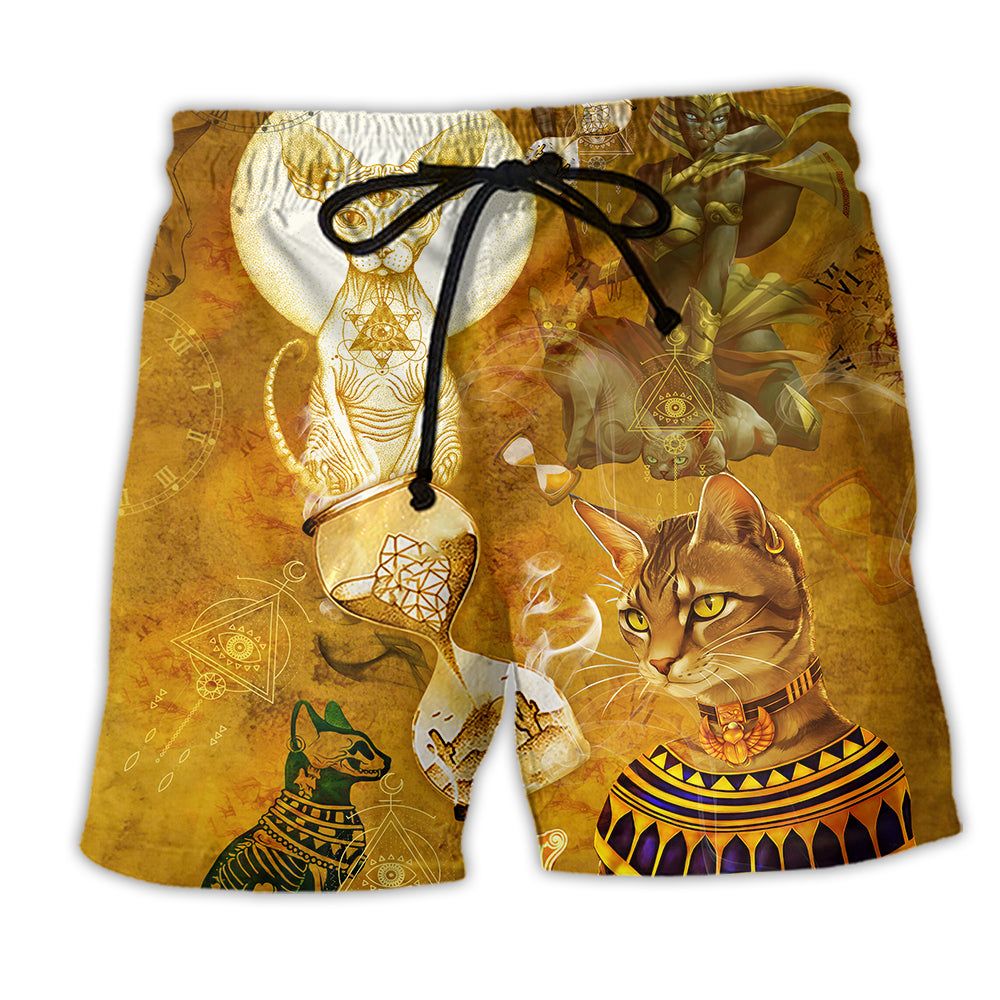 Egypt Cat Amazing Style Trendy Aloha Hawaiian Beach Shorts