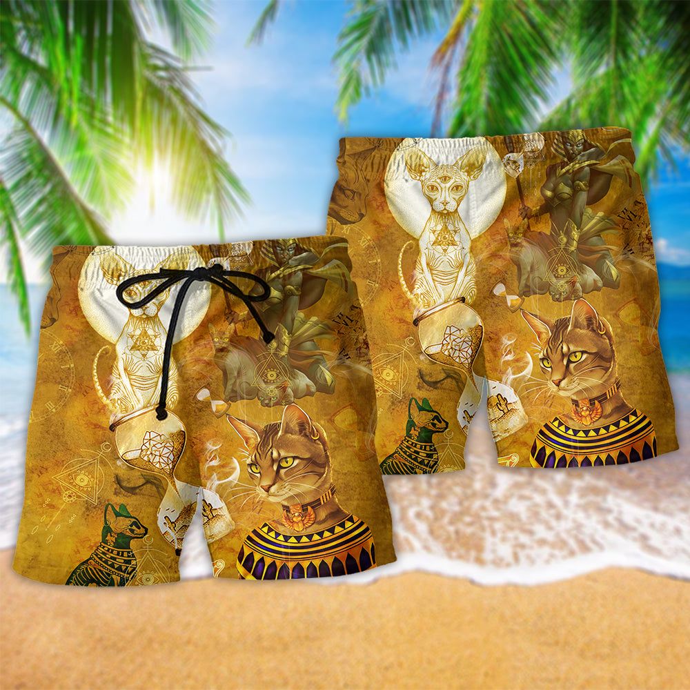 Egypt Cat Amazing Style Trendy Aloha Hawaiian Beach Shorts