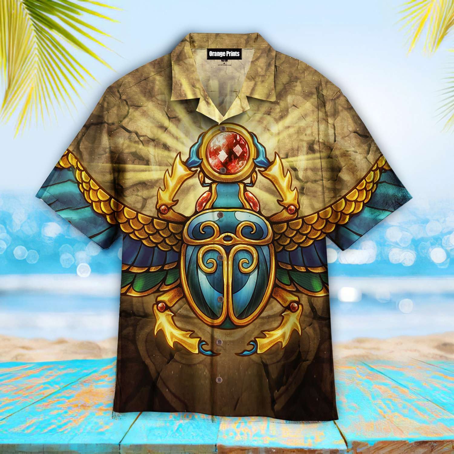 Egyptian Scarabs Trendy Hawaiian Shirt For